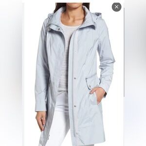 Cole Haan Back Bow Travel Packable Rain Jacket Mist Size Small